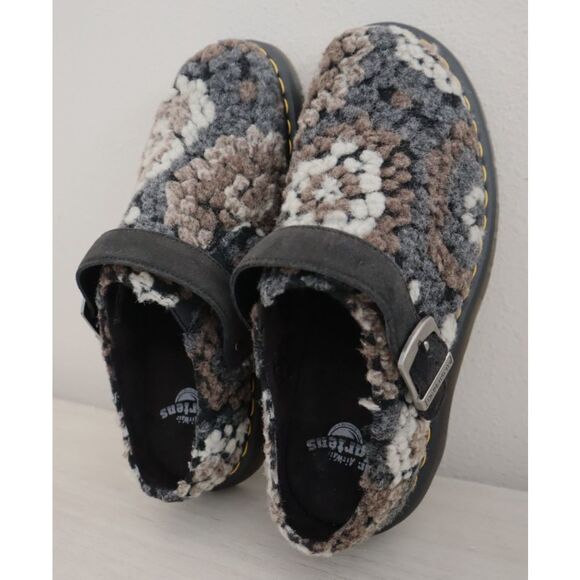 Dr. Martens Women's 10 Men's 9 Black Isham Crochet Wool + E.H Suede Mules - Picture 10 of 13